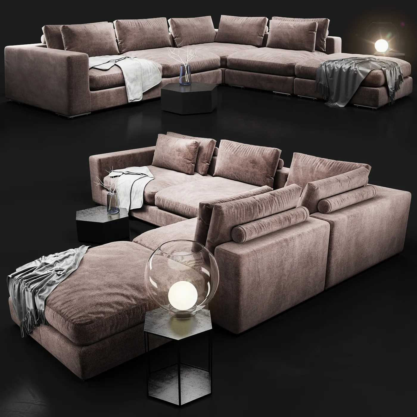 furniture - Baxter sofa set 010 3D Model
