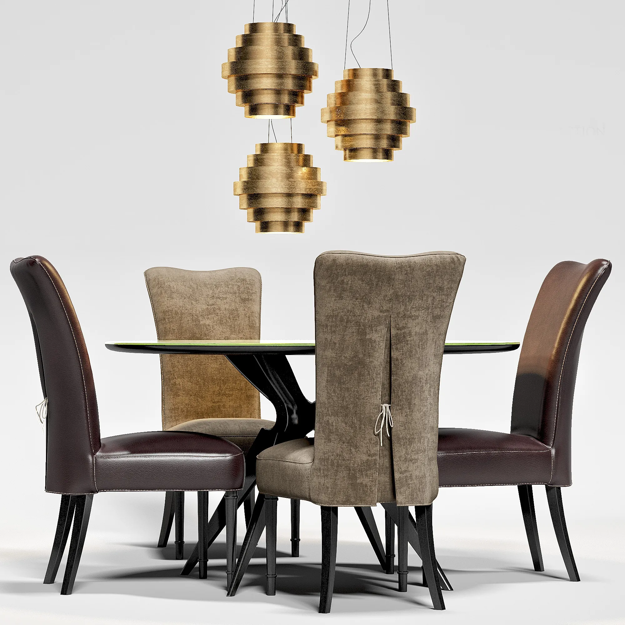 furniture - Baxter table with chairs 12 3D Model