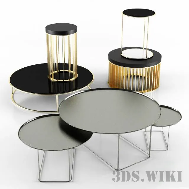 furniture - B&B Italia and Maxalto tea table set 3D Model