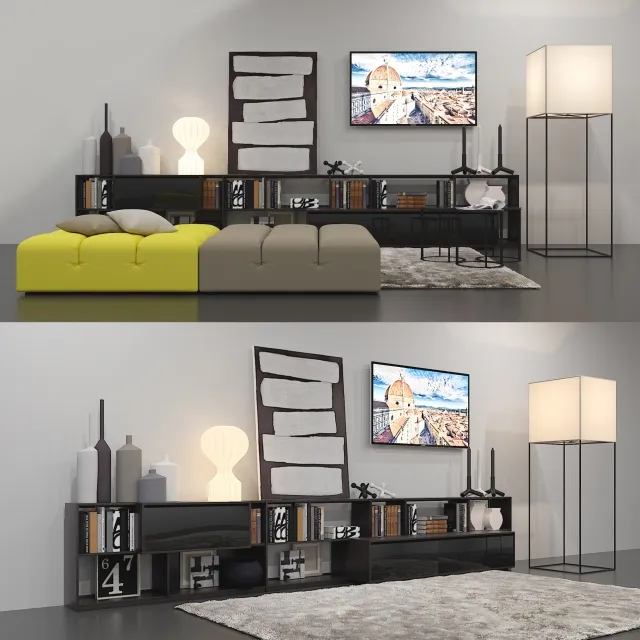 furniture - B&b Italia Decor Set 3D Model