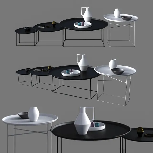 furniture - B&B Italia Maxalto Coffee Small Tables Fat-Fat 3D Model