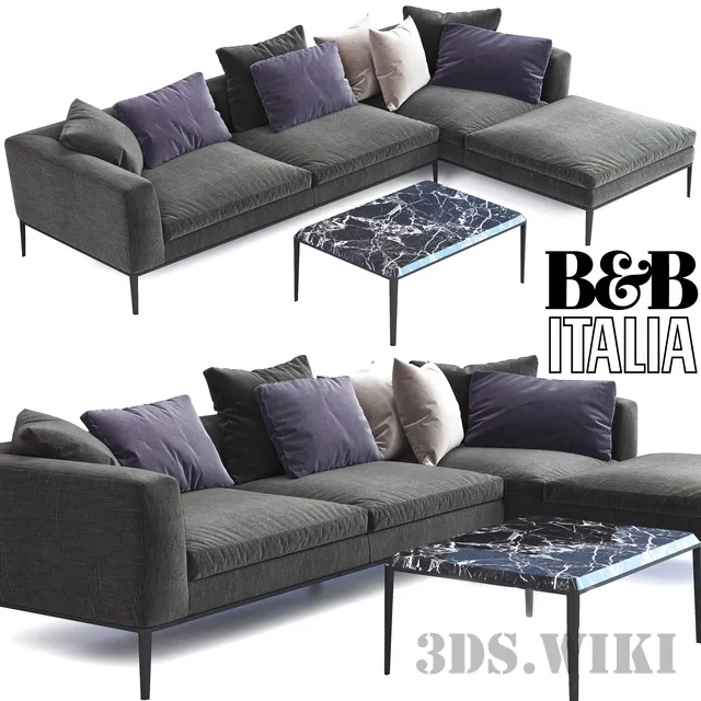 furniture - B&B Italia Michel Sofa 3D Model