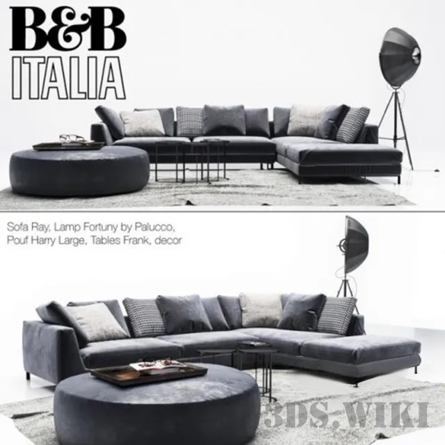 furniture - B&B Italia Ray sofa and other items 3D Model