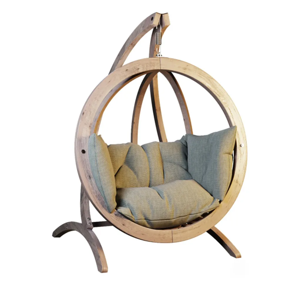 furniture - Beautiful armchair with wood frame 3D Model