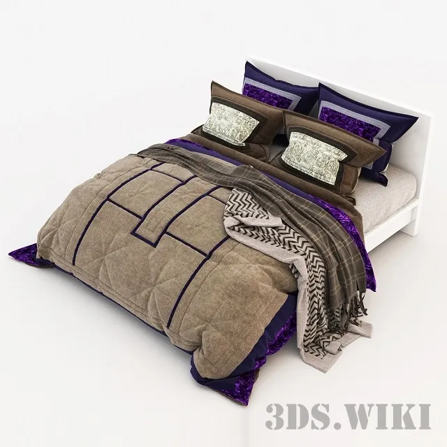 furniture - Beautiful bed linen 3D Model