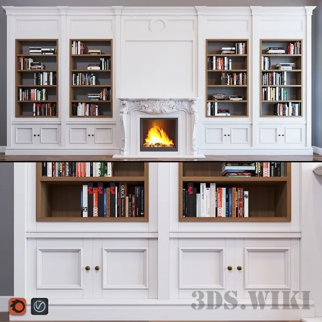 furniture - Beautiful classic library 3D Model