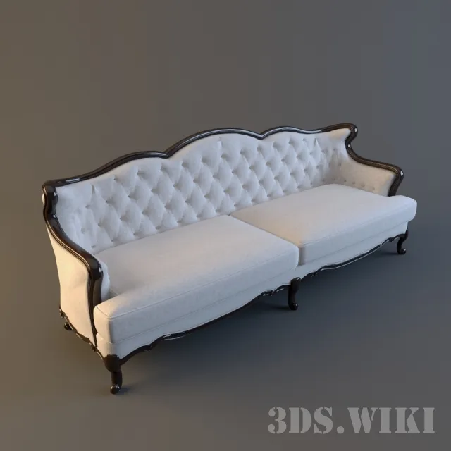 furniture - Beautiful classic sofa with a wooden frame 3D Model