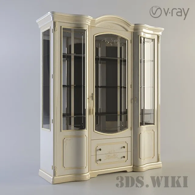 furniture - Beautiful Classic Wardrobe Showcase 3D Model