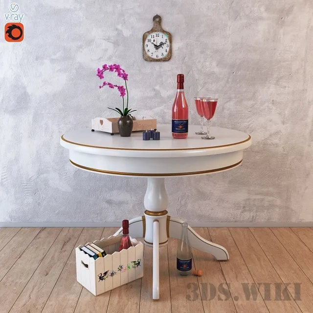 furniture - Beautiful decorative set and table 3D Model