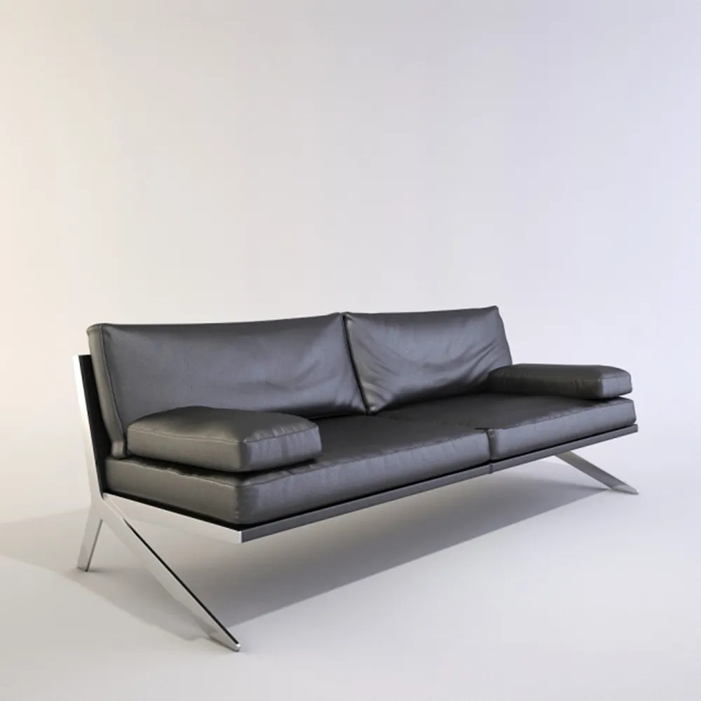 furniture - Beautiful leather sofa. 3D Model