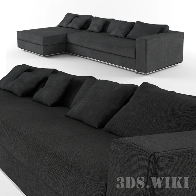 furniture - Beautiful Modern Sofa with Pillows 3D Model
