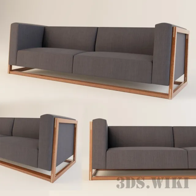 furniture - Beautiful modern sofa with wood frame 3D Model