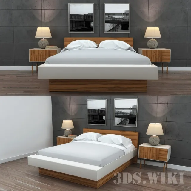 furniture - Beautiful set for the bedroom 3D Model