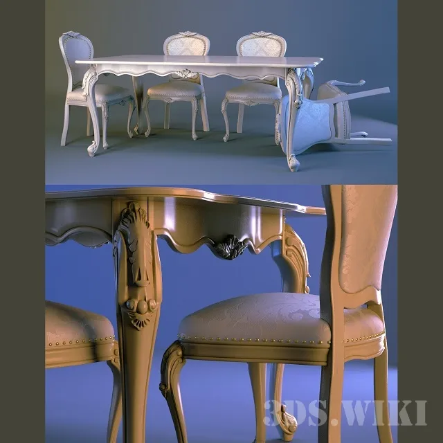 furniture - Beautiful table and chair 3D Model