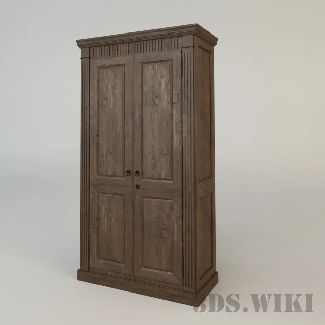 furniture - Beautiful Wooden Locker For The Hall 3D Model