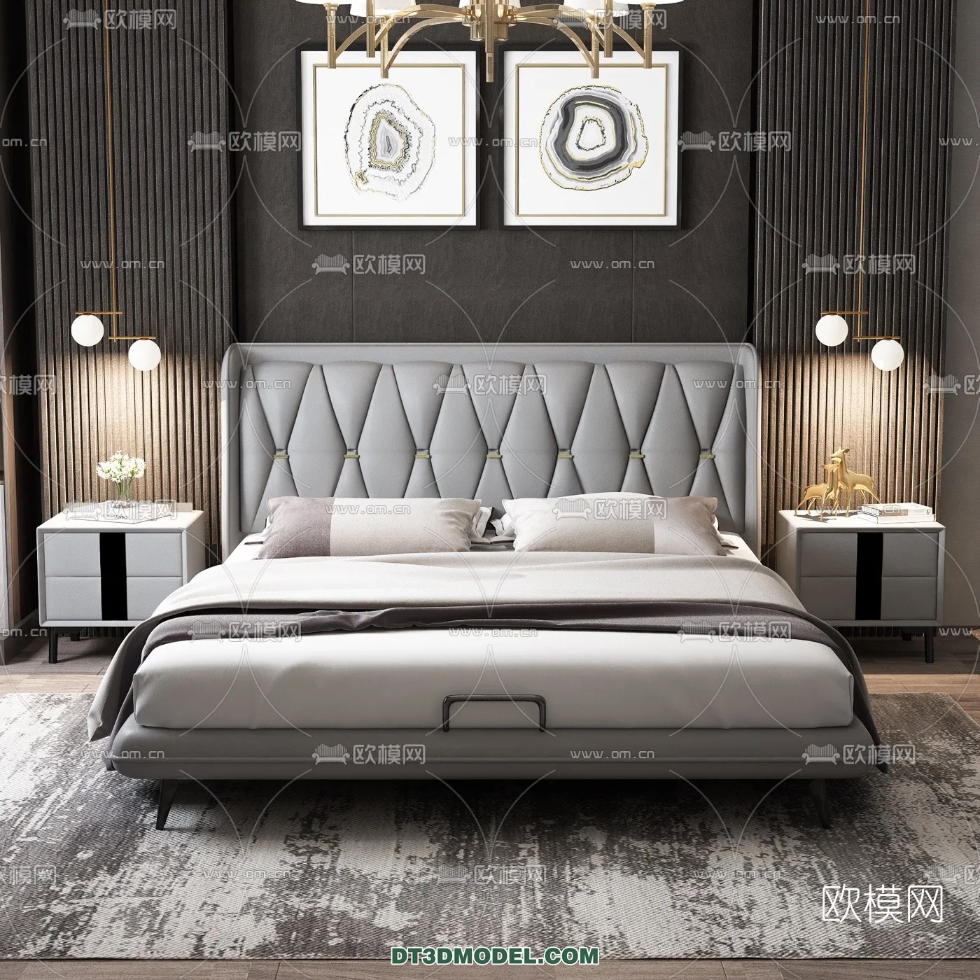 FURNITURE - BED - 3D Model For Interior Design - 2200