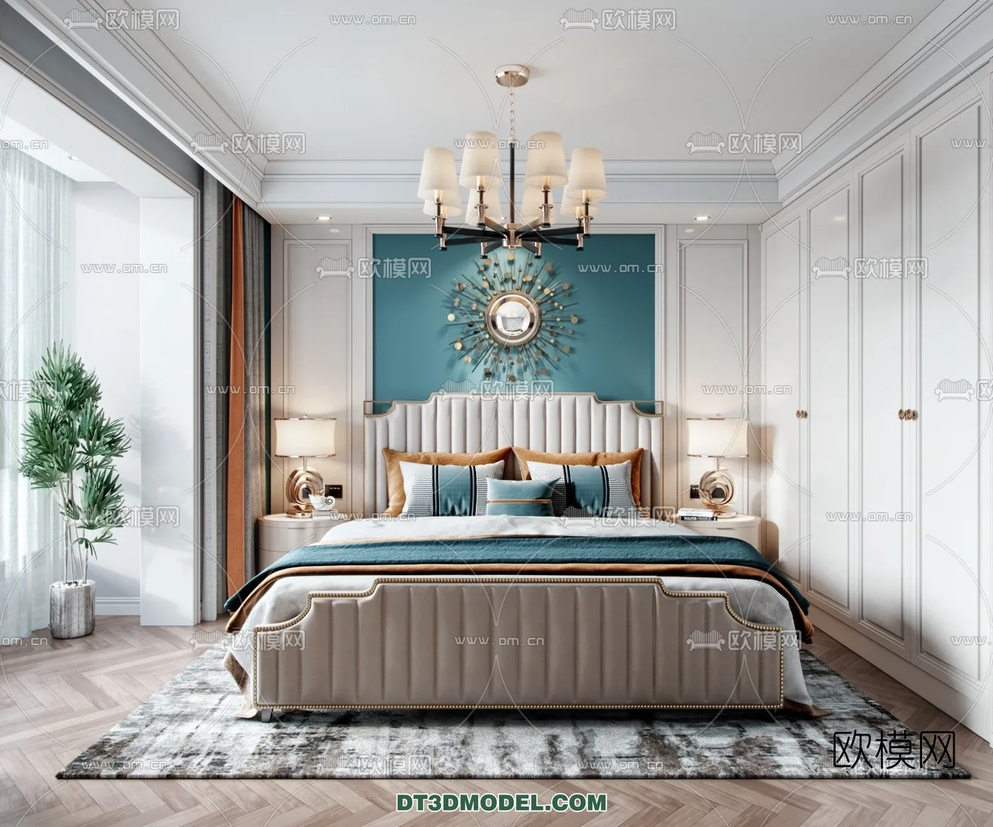 FURNITURE - BED - 3D Model For Interior Design - 2204