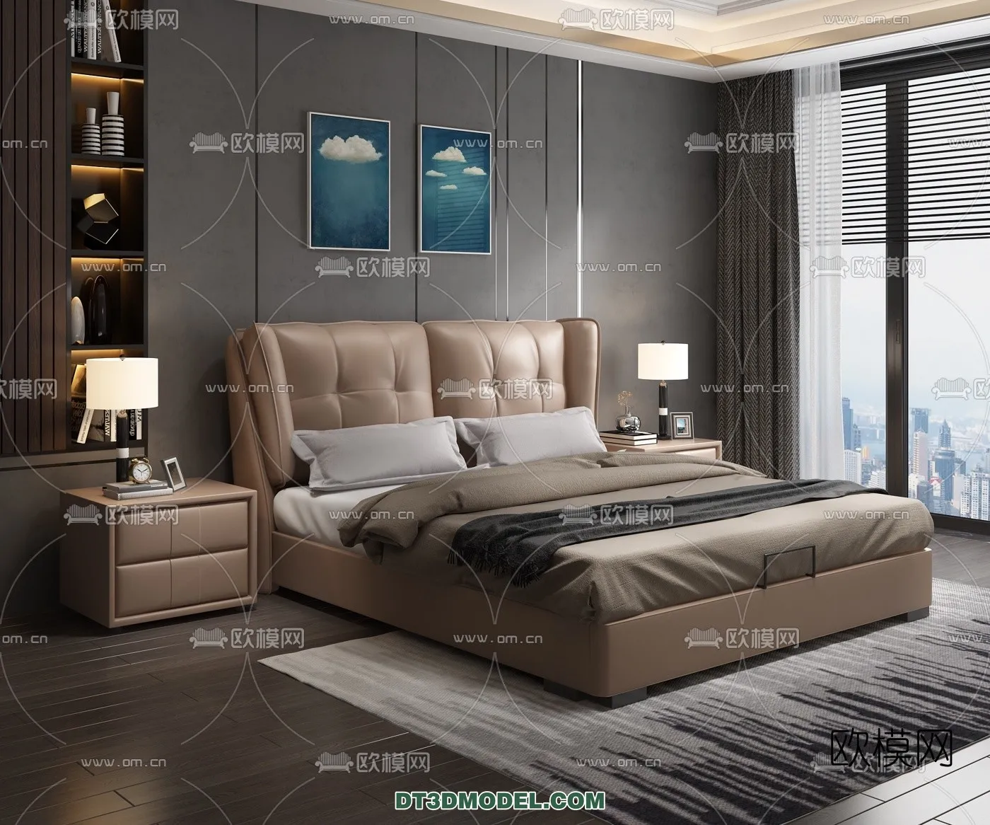 FURNITURE - BED - 3D Model For Interior Design - 2205