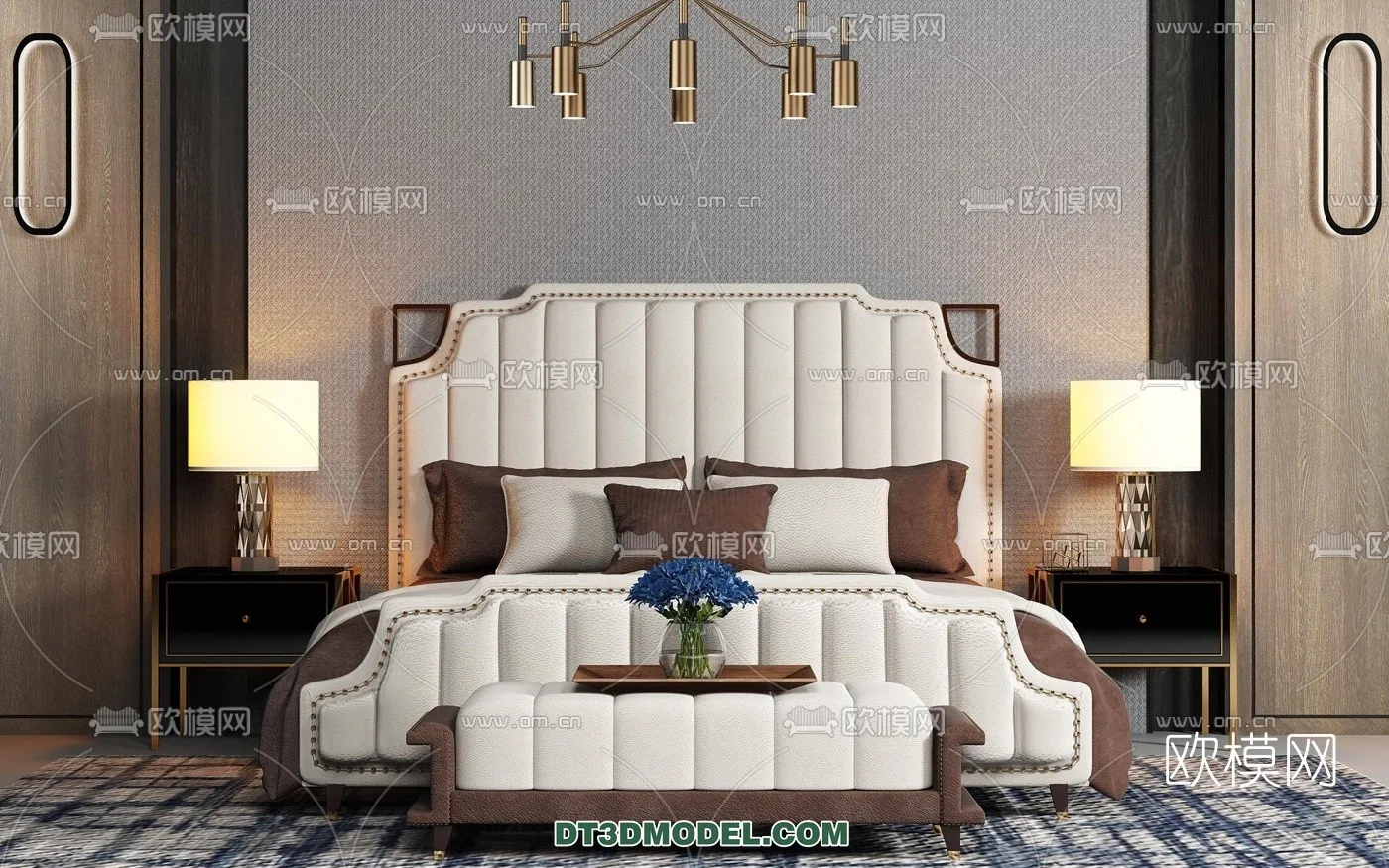 FURNITURE - BED - 3D Model For Interior Design - 2213