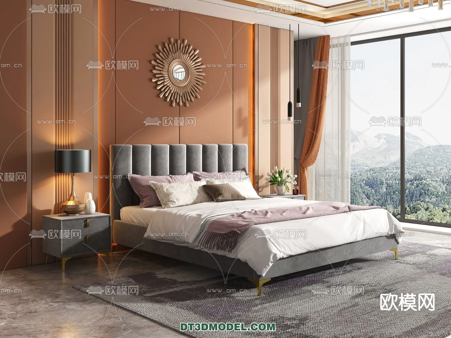 FURNITURE - BED - 3D Model For Interior Design - 2218