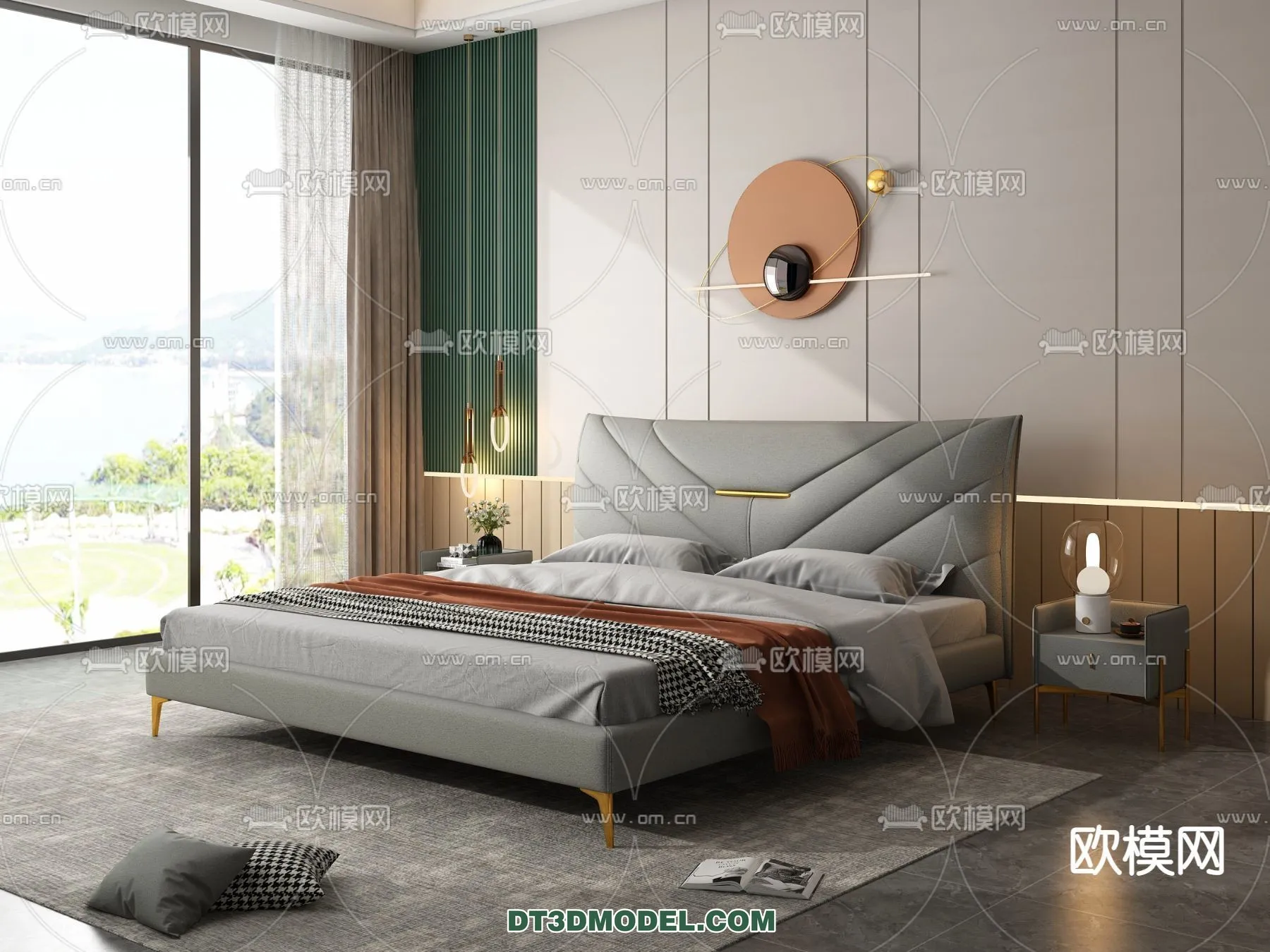 FURNITURE - BED - 3D Model For Interior Design - 2219