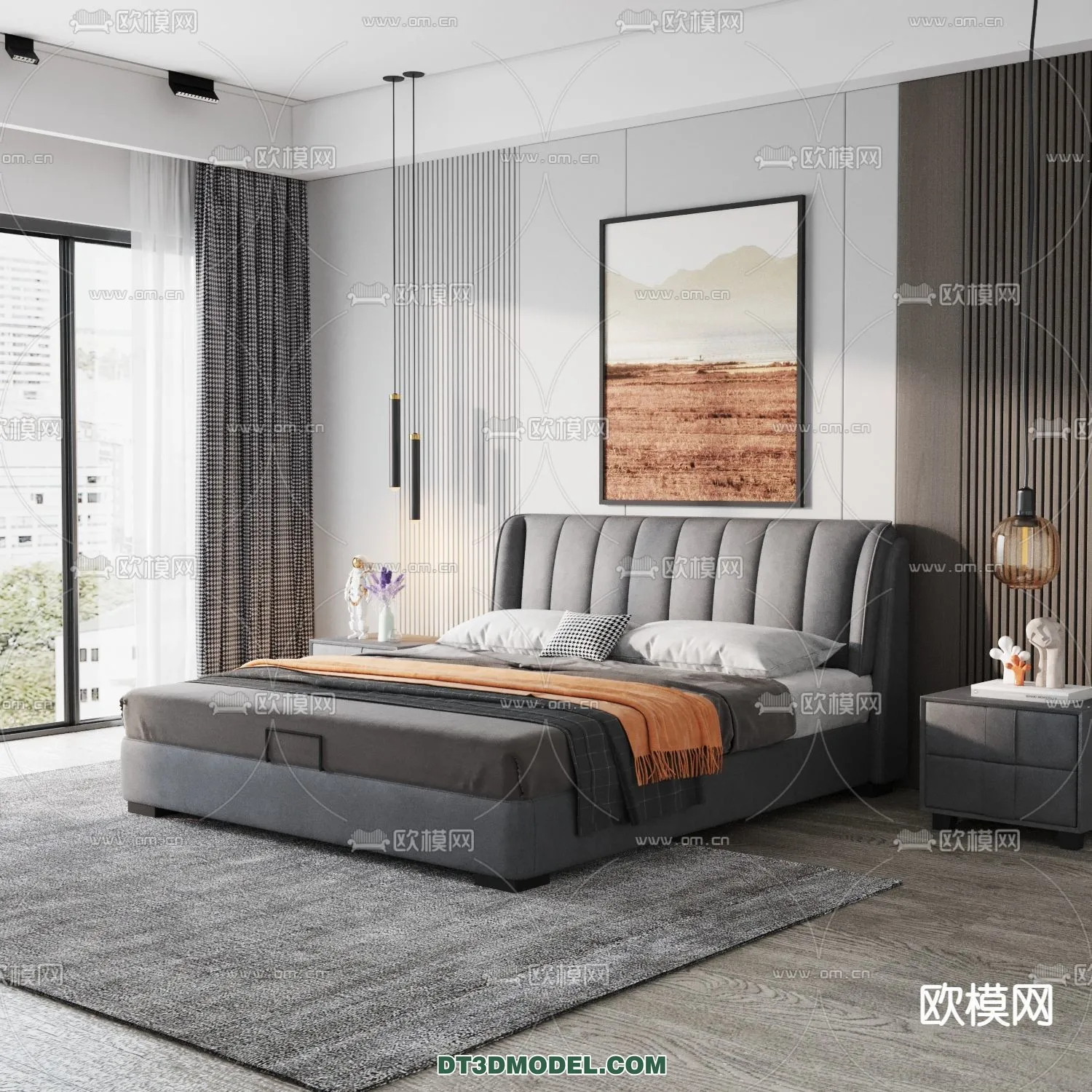 FURNITURE - BED - 3D Model For Interior Design - 2221