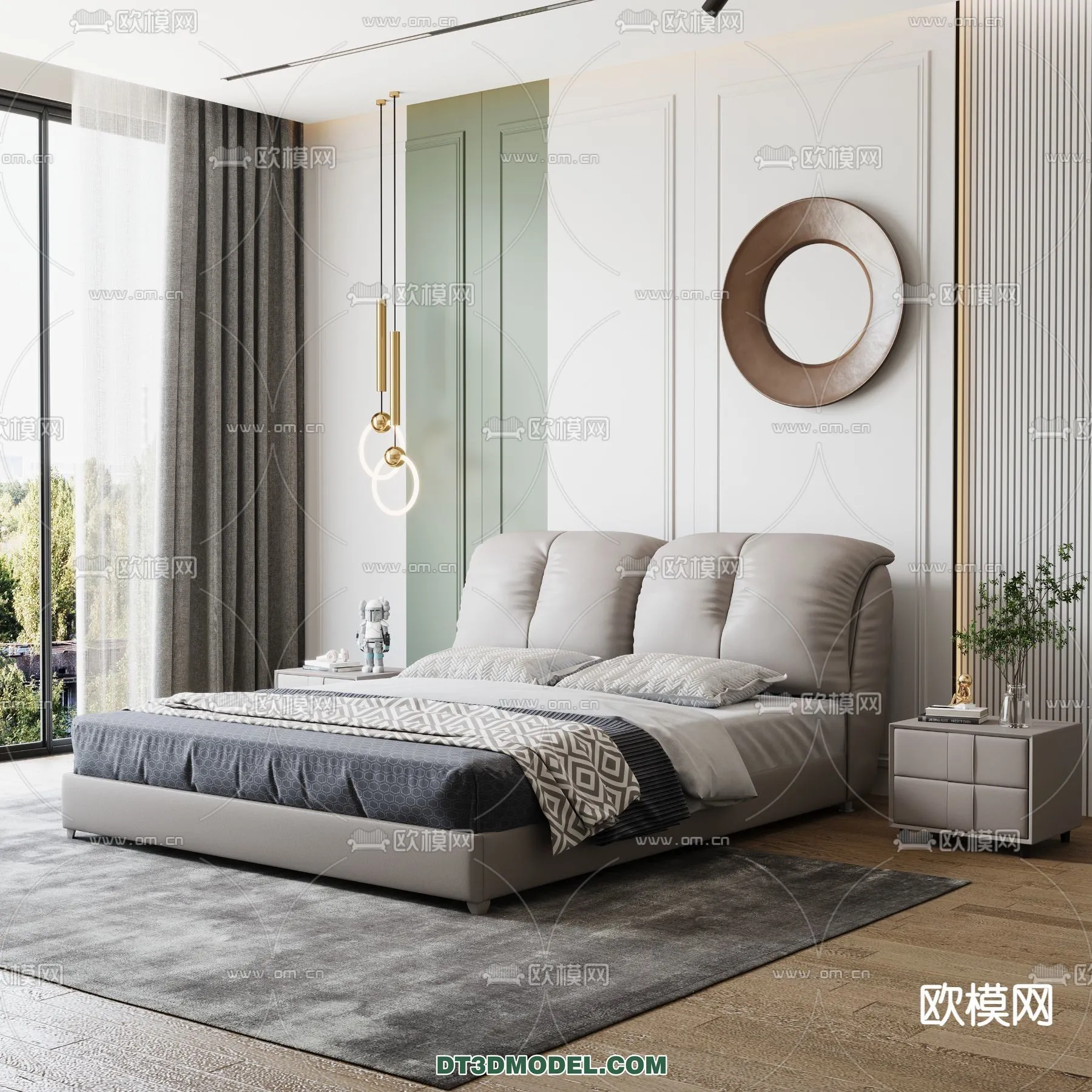 FURNITURE - BED - 3D Model For Interior Design - 2222