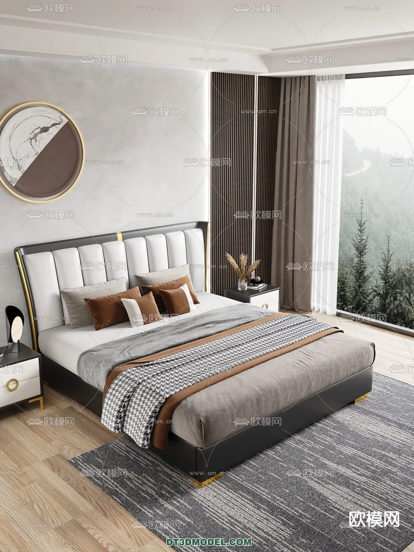 FURNITURE - BED - 3D Model For Interior Design - 2228