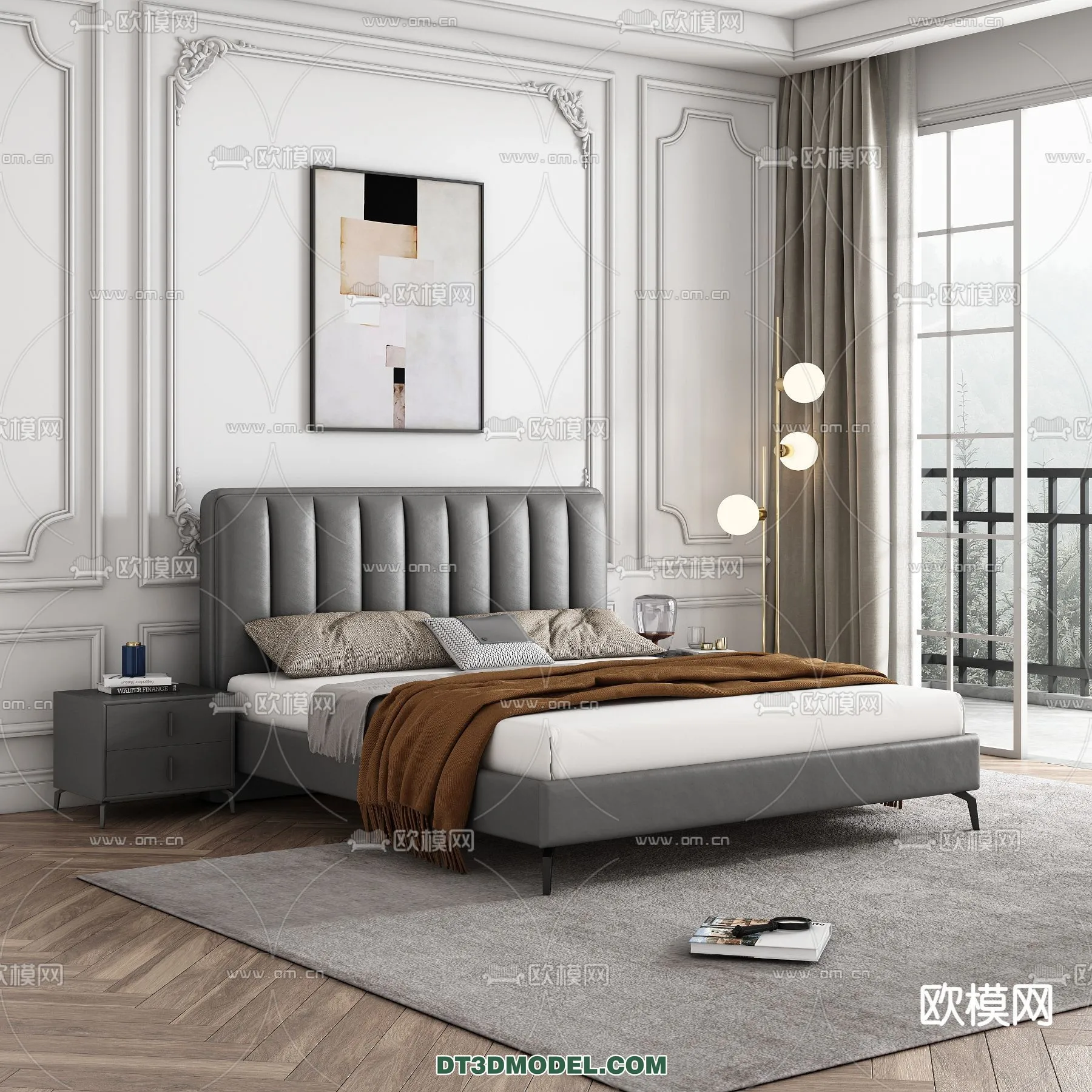 FURNITURE - BED - 3D Model For Interior Design - 2229