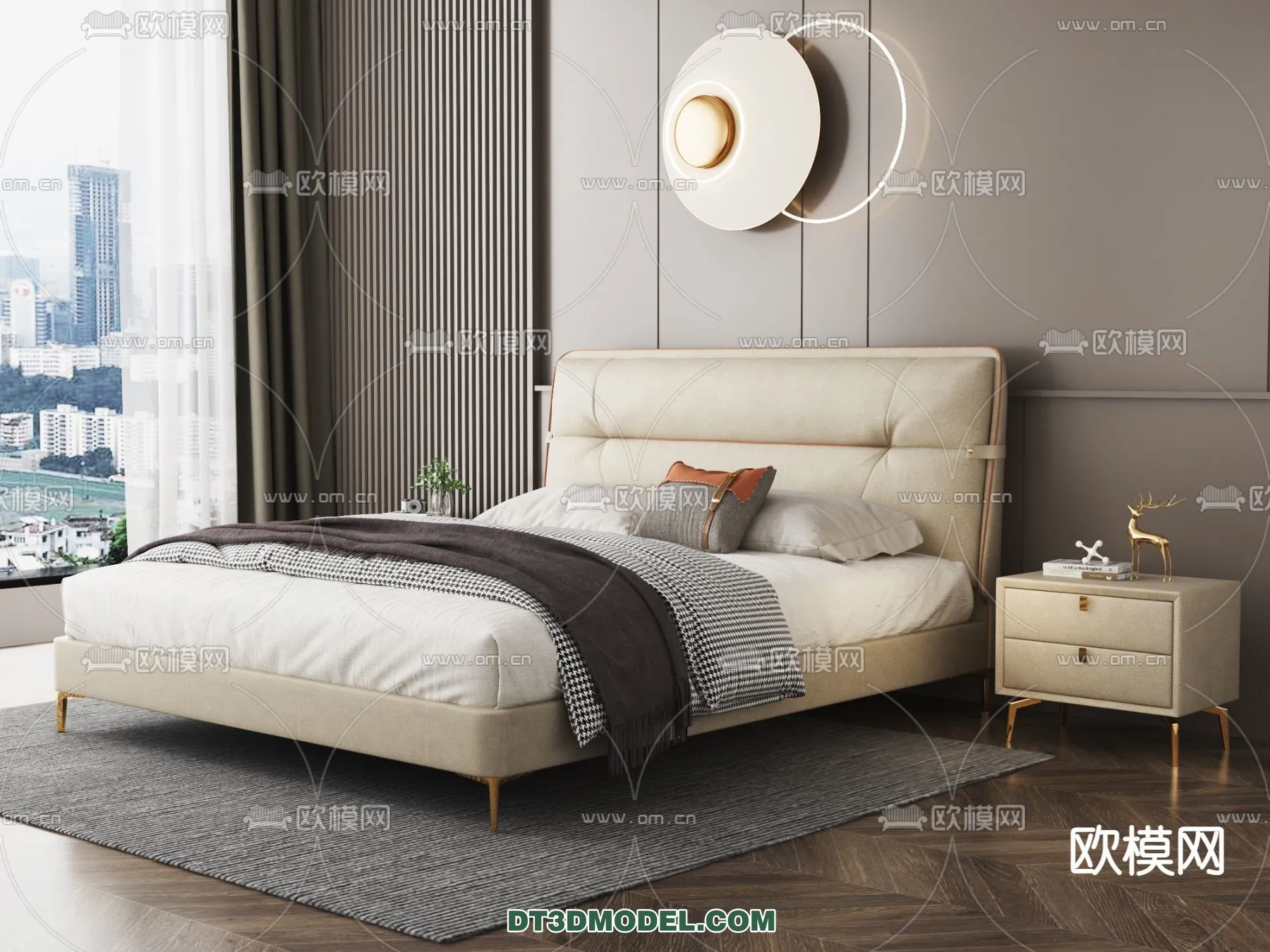 FURNITURE - BED - 3D Model For Interior Design - 2230