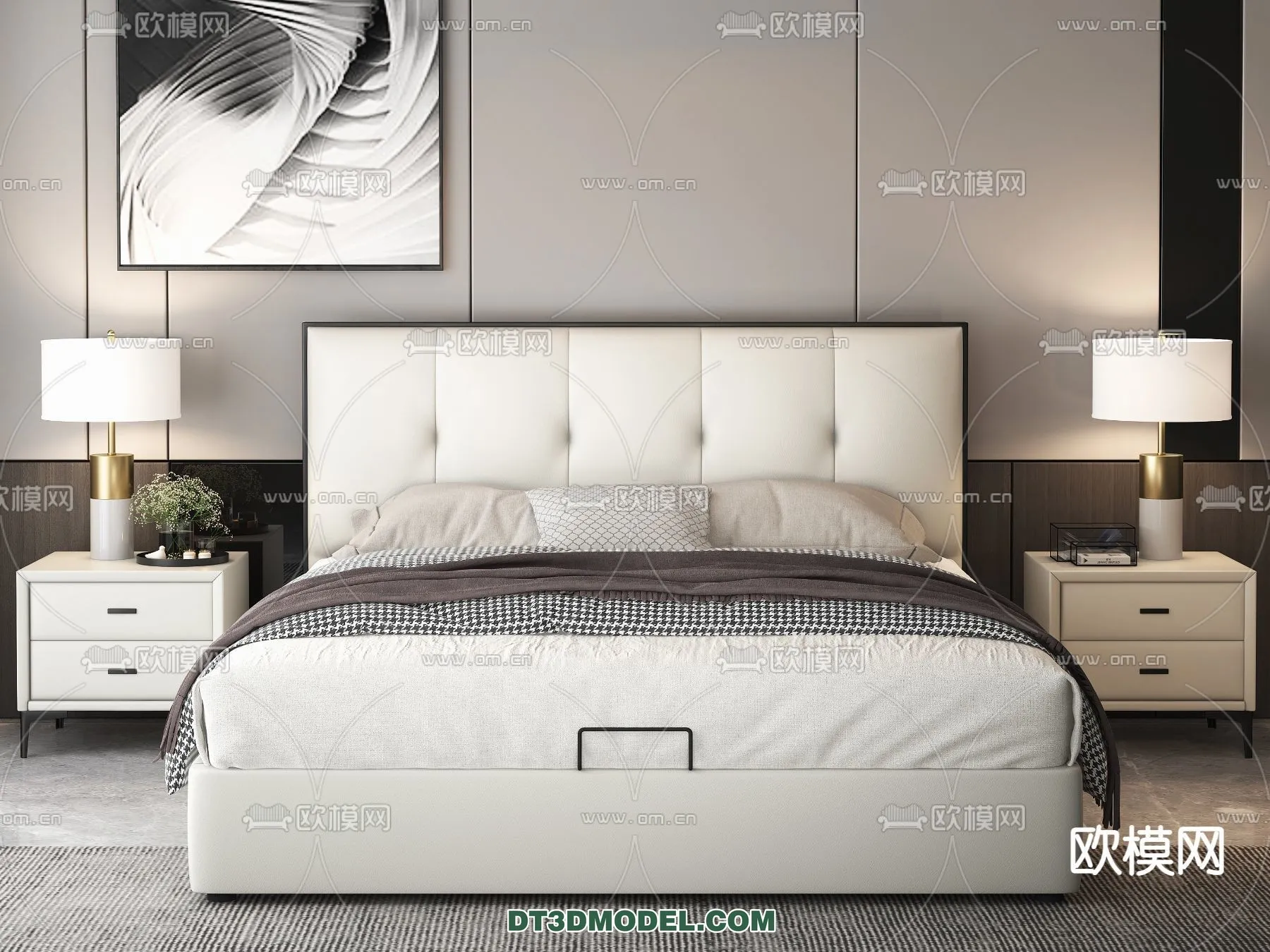 FURNITURE - BED - 3D Model For Interior Design - 2231