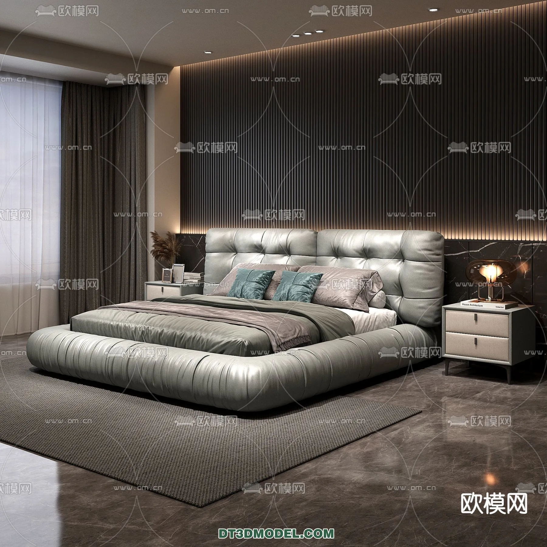 FURNITURE - BED - 3D Model For Interior Design - 2233