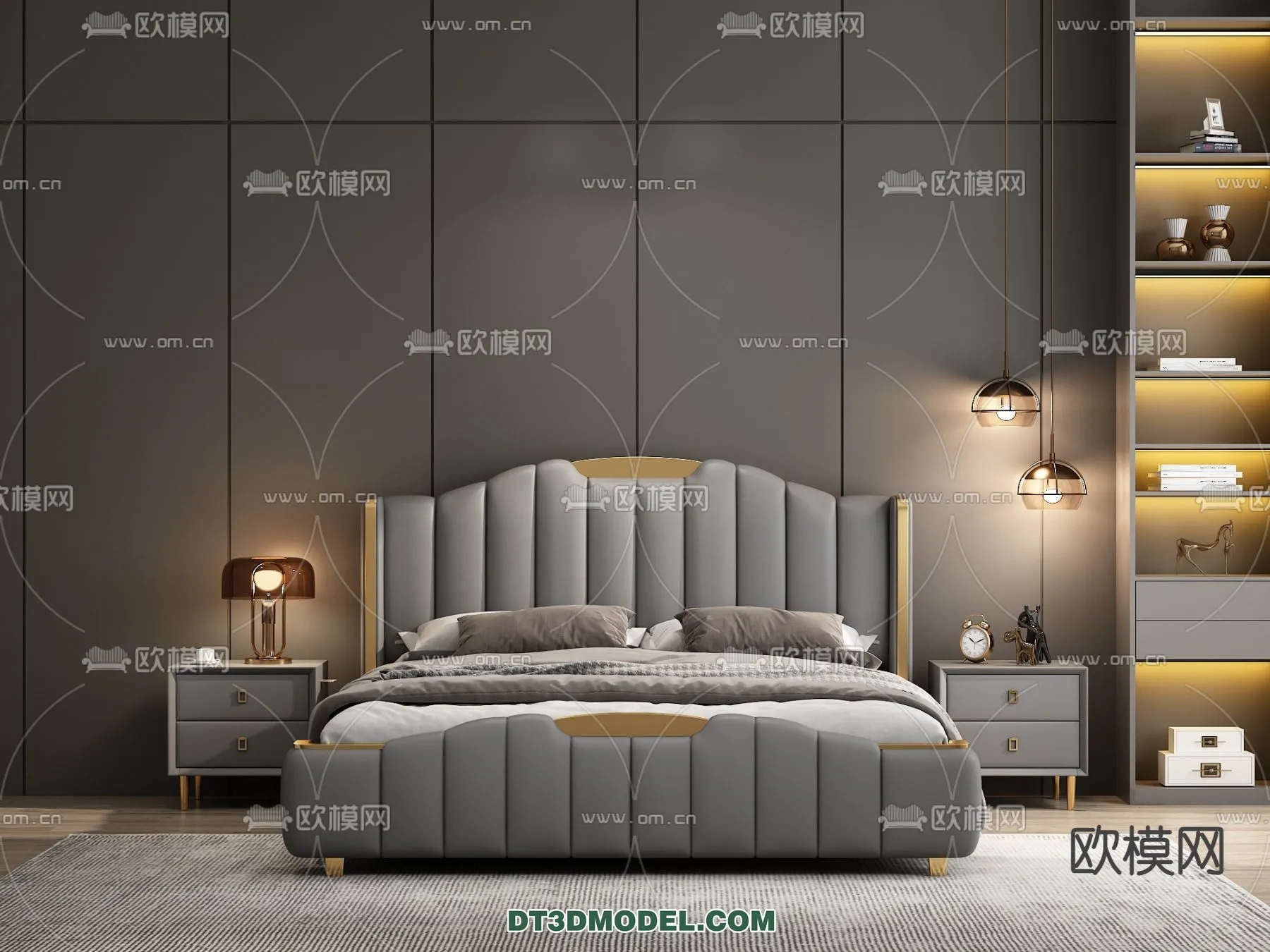 FURNITURE - BED - 3D Model For Interior Design - 2239