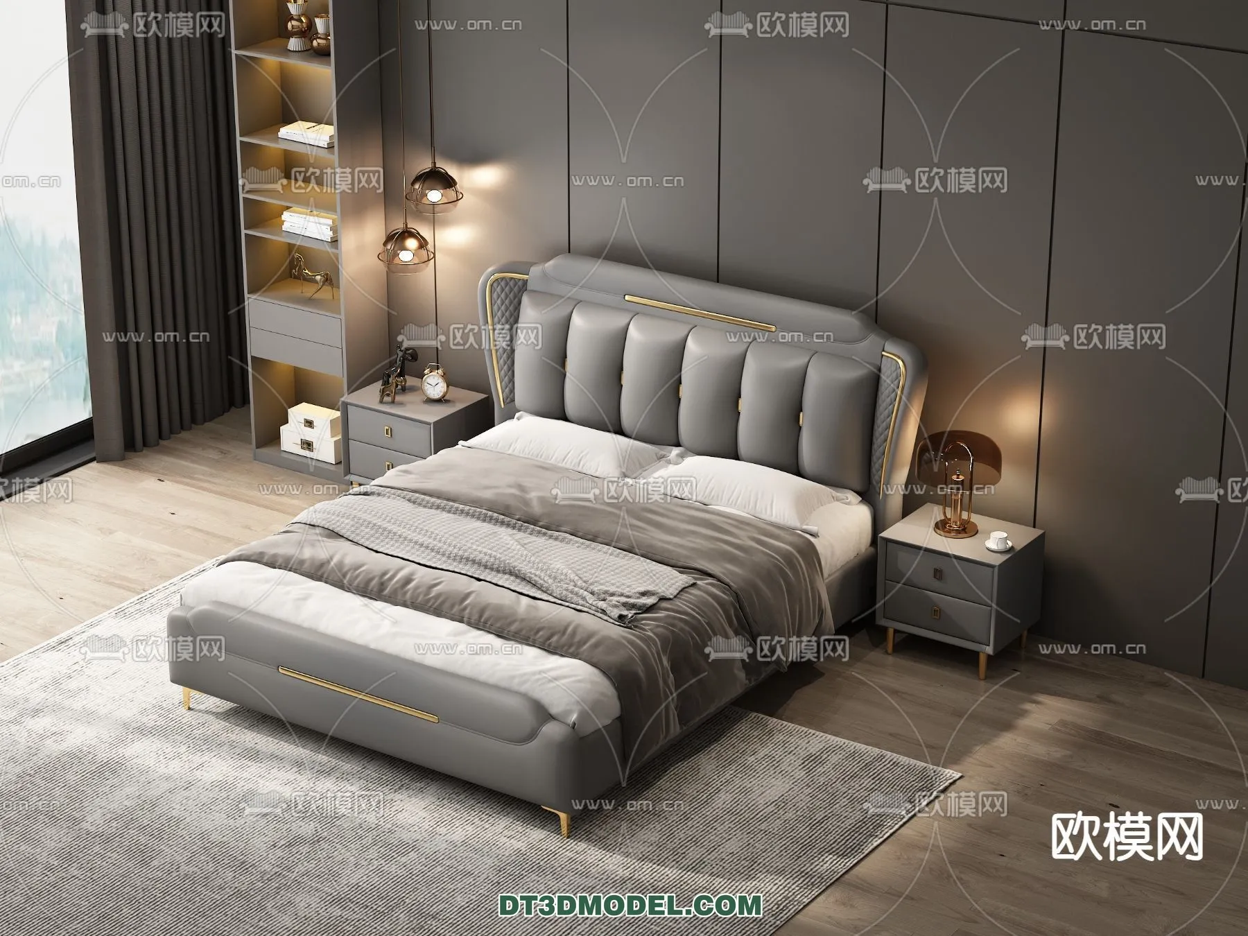 FURNITURE - BED - 3D Model For Interior Design - 2240