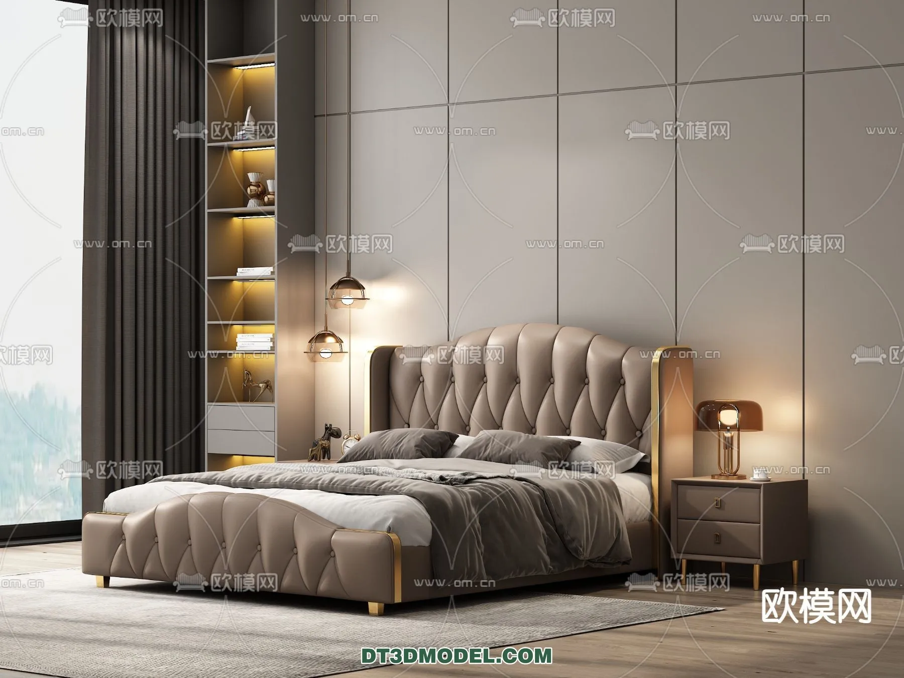 FURNITURE - BED - 3D Model For Interior Design - 2243