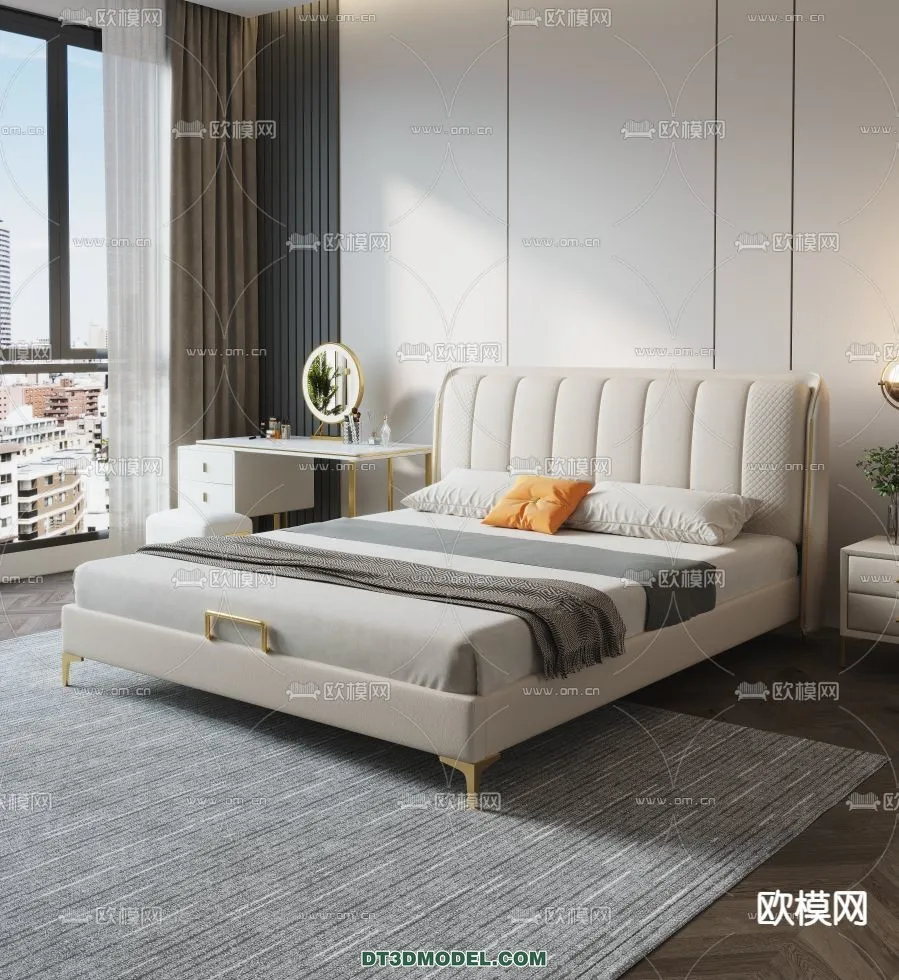 FURNITURE - BED - 3D Model For Interior Design - 2245