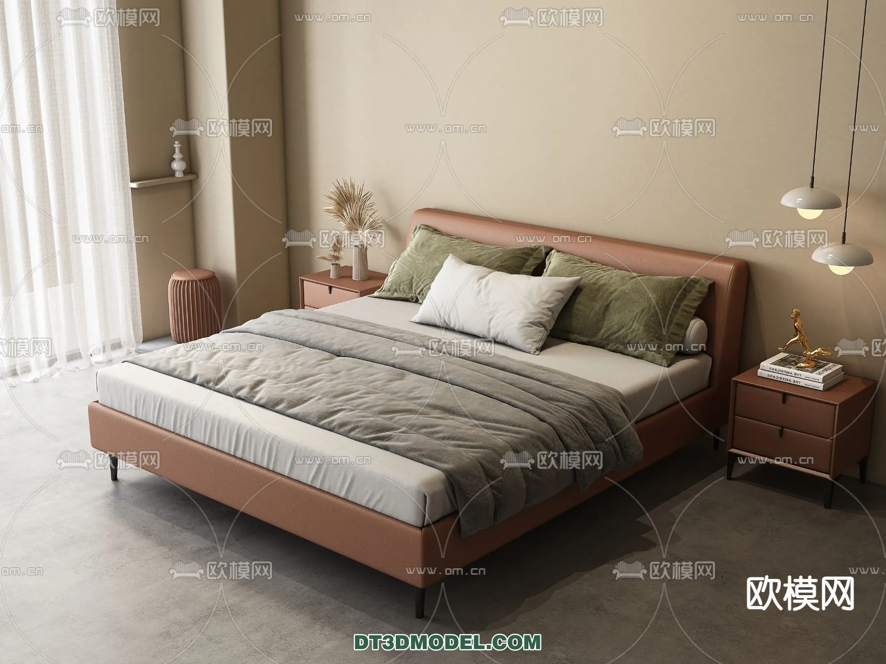 FURNITURE - BED - 3D Model For Interior Design - 2246
