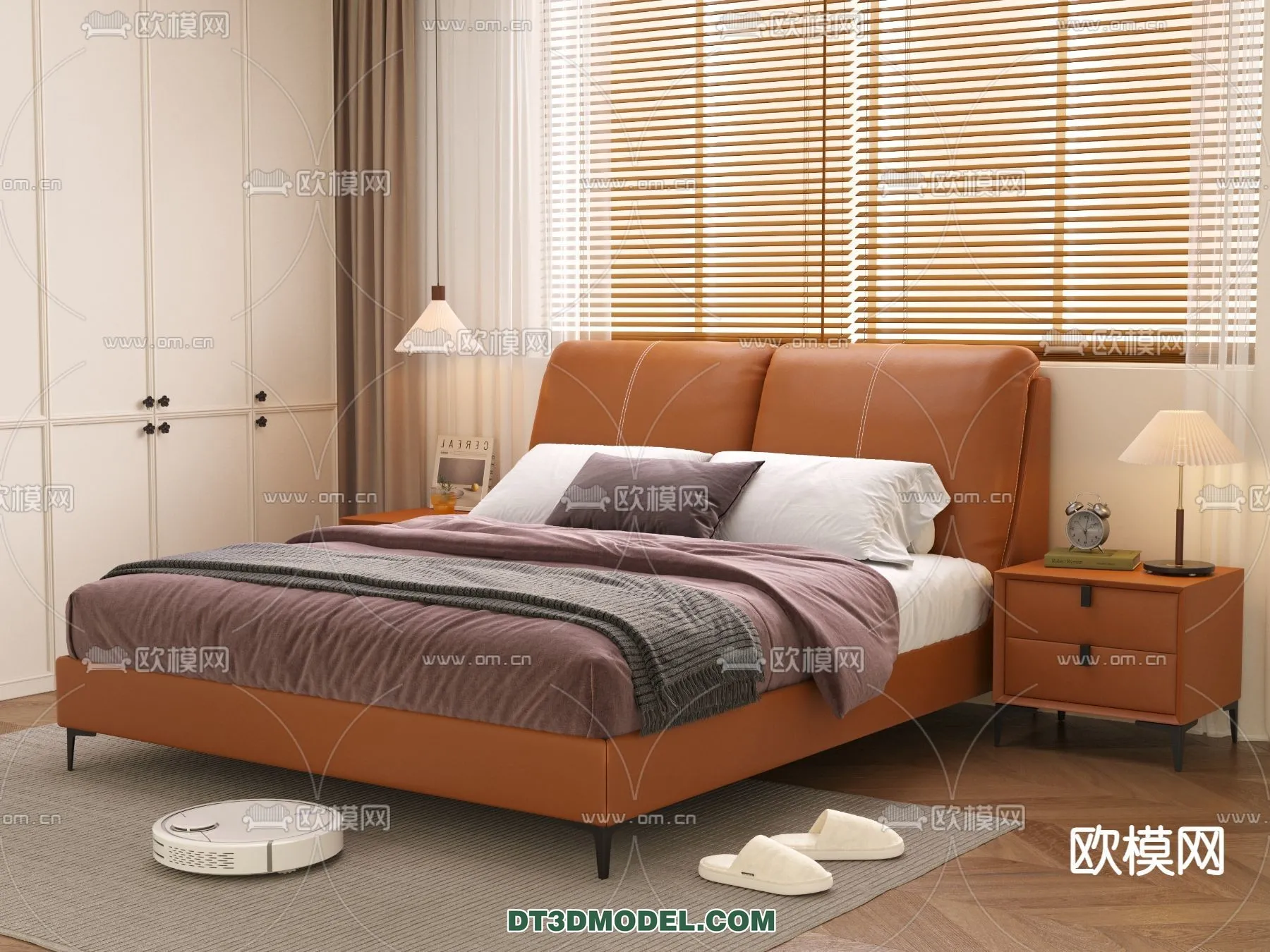 FURNITURE - BED - 3D Model For Interior Design - 2247