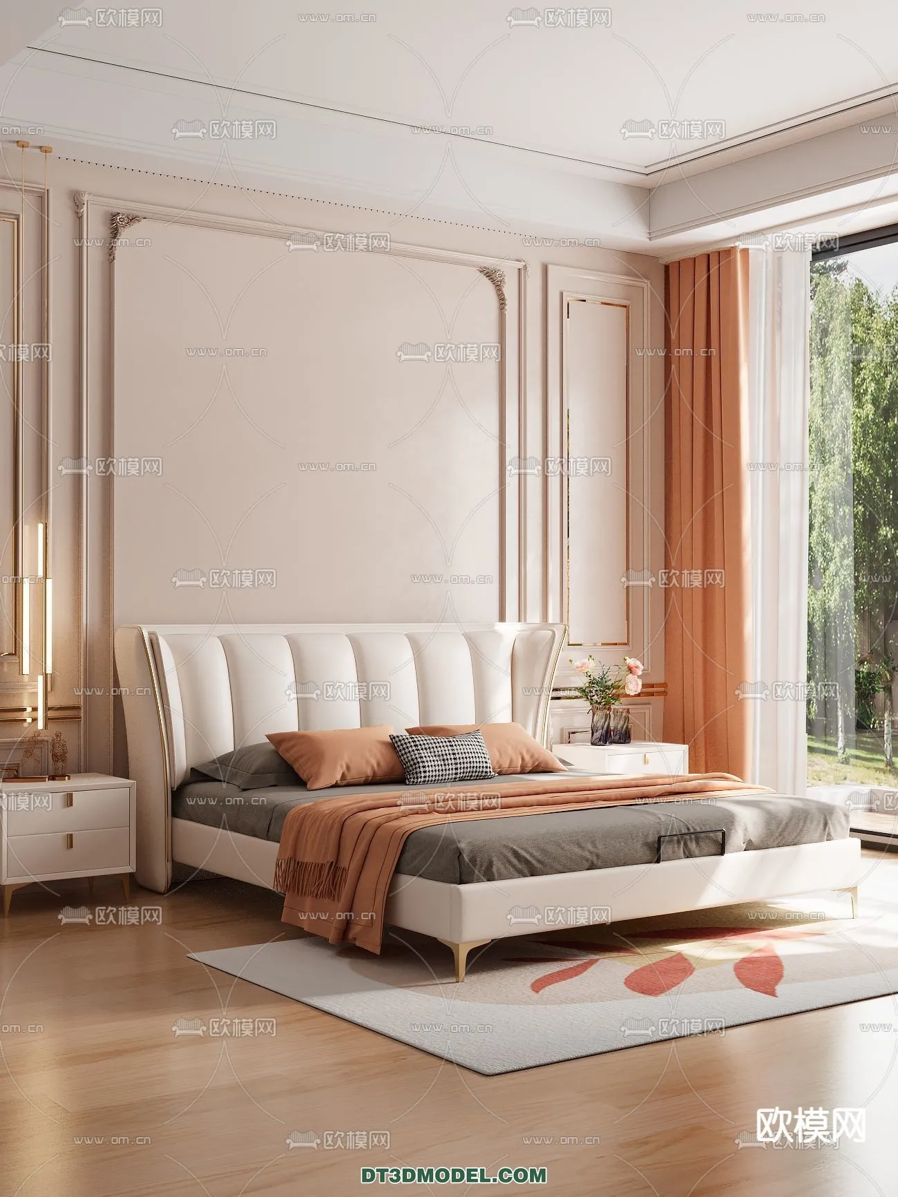 FURNITURE - BED - 3D Model For Interior Design - 2249