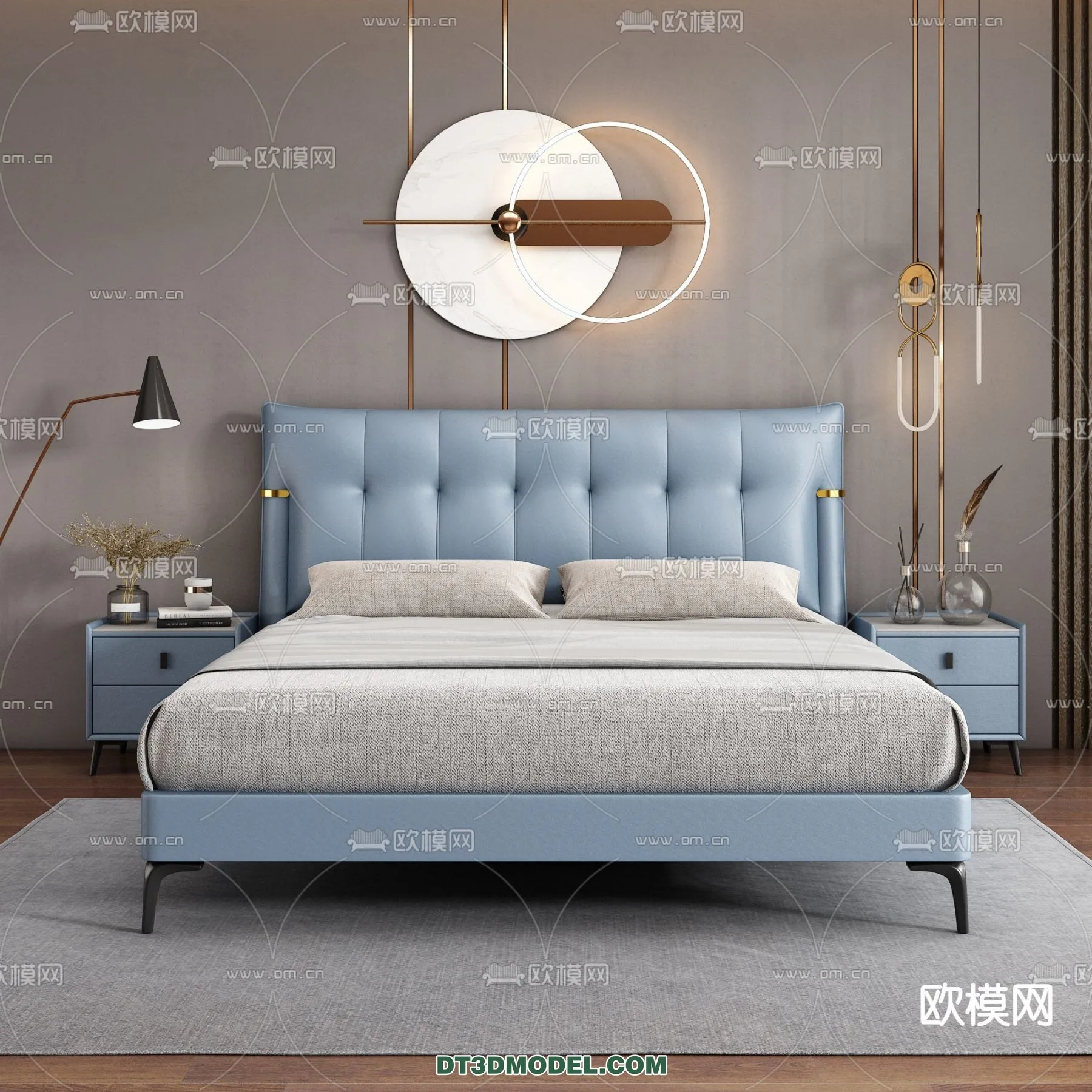 FURNITURE - BED - 3D Model For Interior Design - 2252