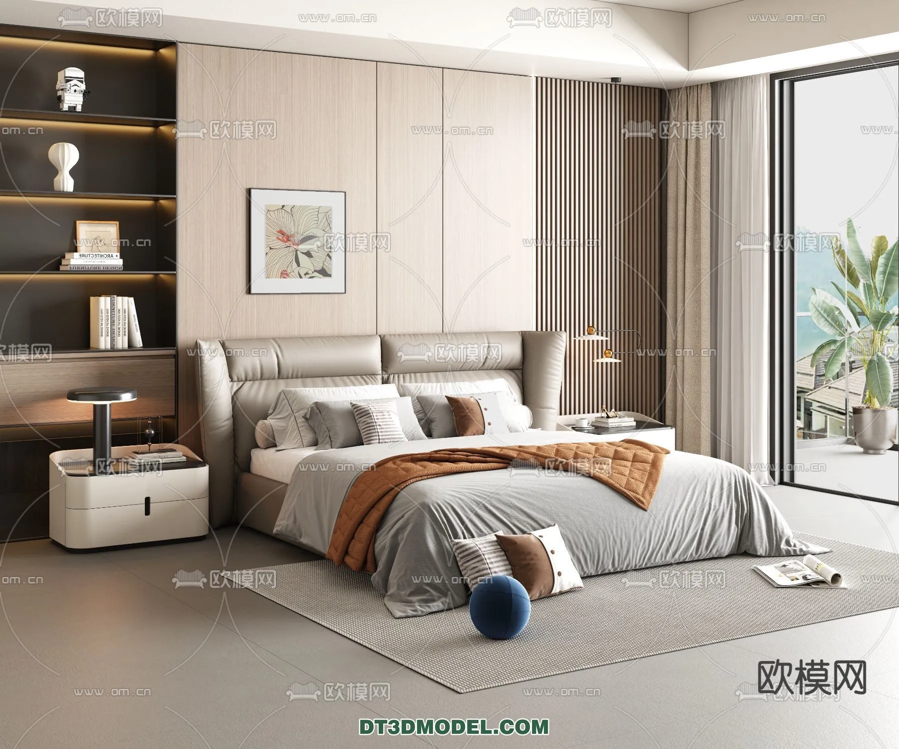 FURNITURE - BED - 3D Model For Interior Design - 2253