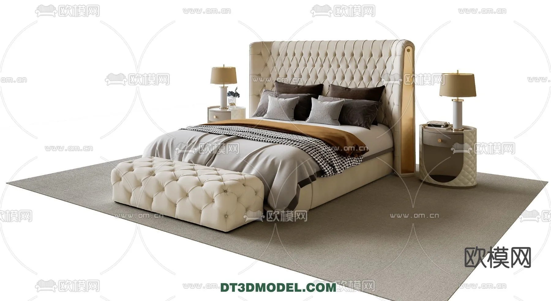 FURNITURE - BED - 3D Model For Interior Design - 2257