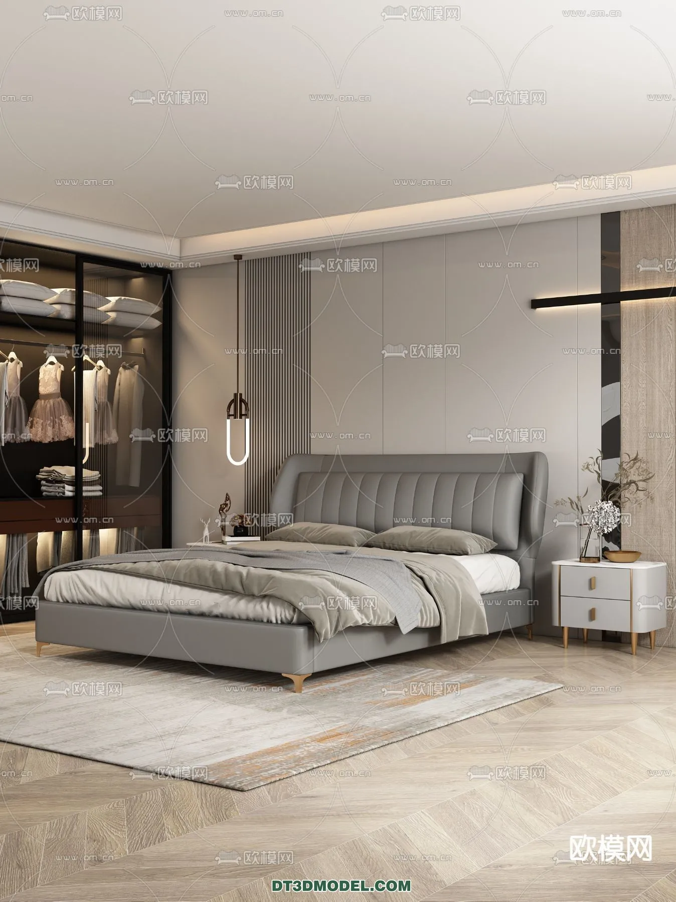 FURNITURE - BED - 3D Model For Interior Design - 2259