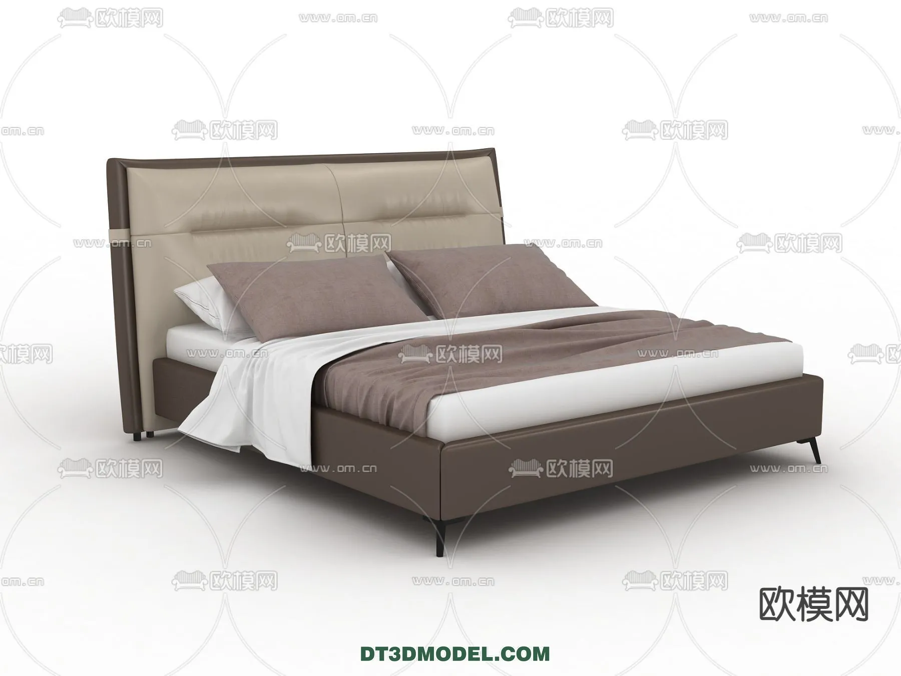 FURNITURE - BED - 3D Model For Interior Design - 2263