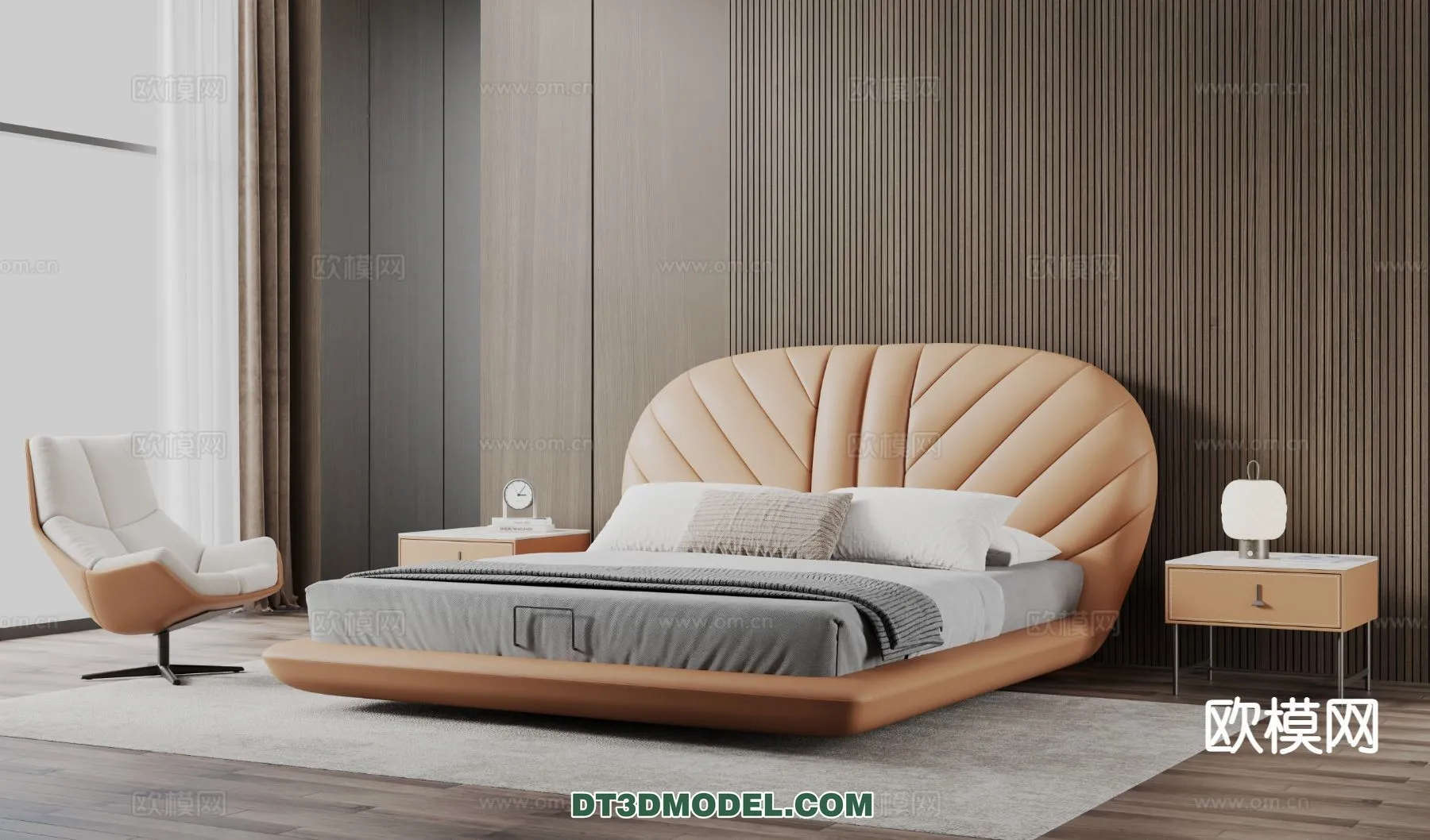 FURNITURE - BED - 3D Model For Interior Design - 2264