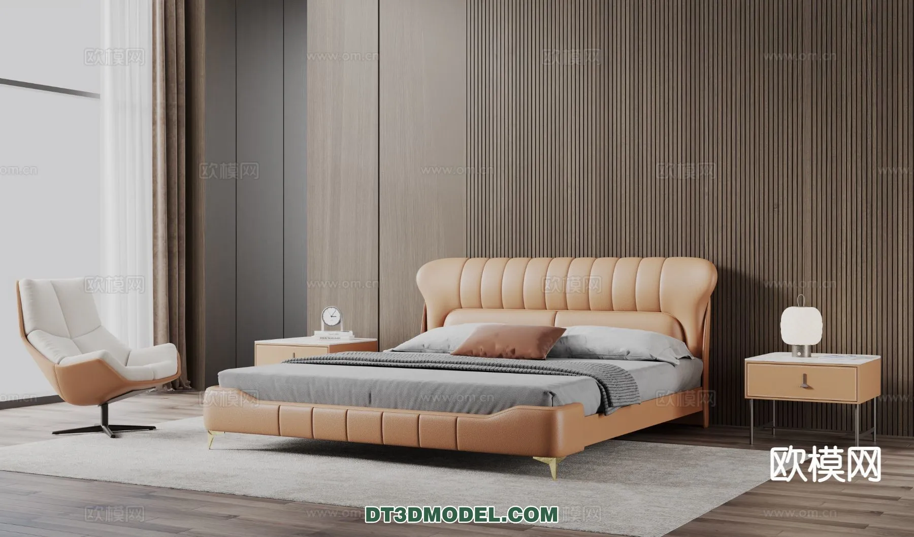 FURNITURE - BED - 3D Model For Interior Design - 2265