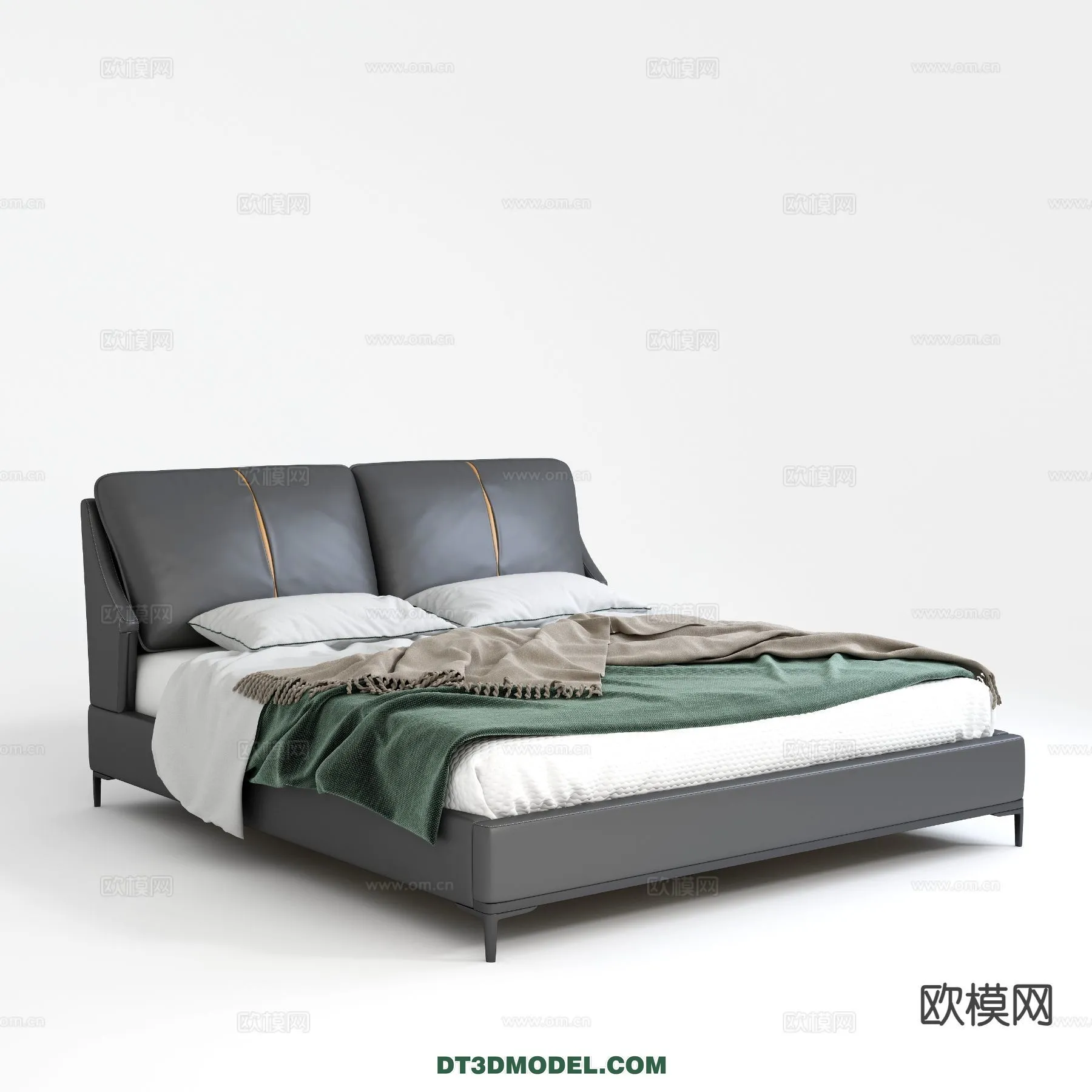 FURNITURE - BED - 3D Model For Interior Design - 2267