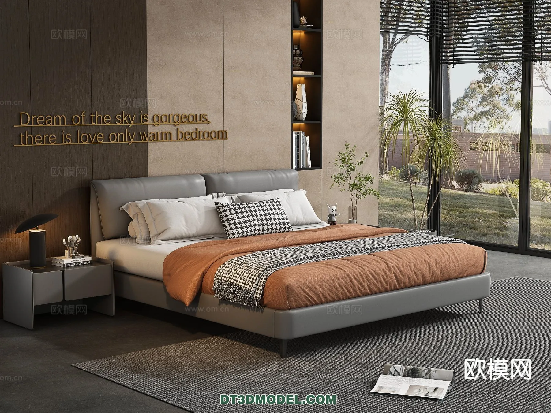 FURNITURE - BED - 3D Model For Interior Design - 2268