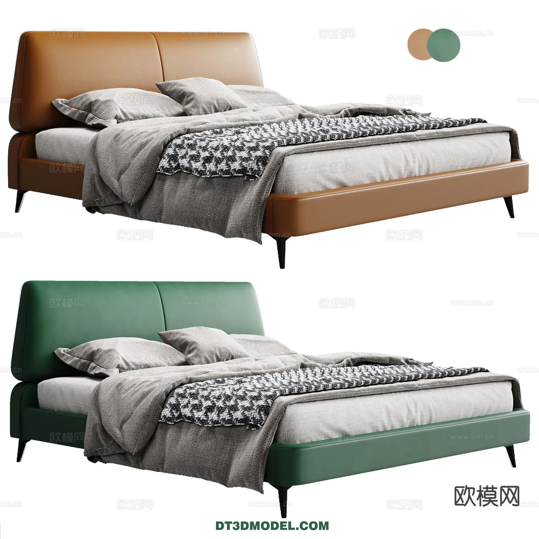 FURNITURE - BED - 3D Model For Interior Design - 2270