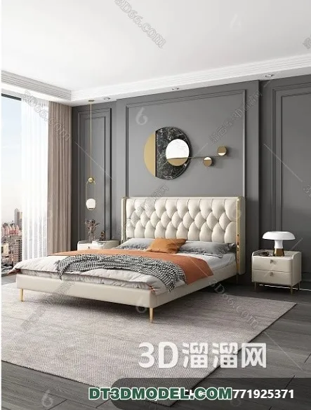 FURNITURE - BED - 3D Model For Interior Design - 2272